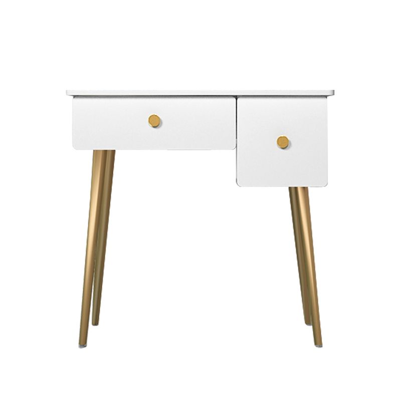 Glam Makeup Vanity Table with Drawers and Chari in White for Bedroom