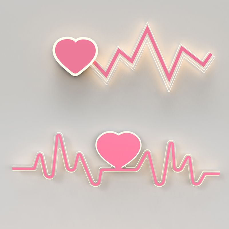 Nordic Style Iron Wall Light Heart Shape Wall Lamp for Children's Room