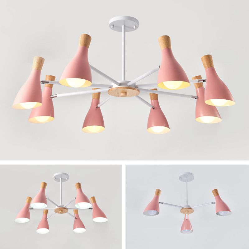 Multi Light Cone Hangende kroonluchter Moderne Macaron Style Metal Hanging Lamp voor restaurant