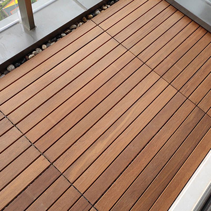Solid Wood Patio Flooring Tiles Interlocking Deck Plank for Indoor and Outdoor