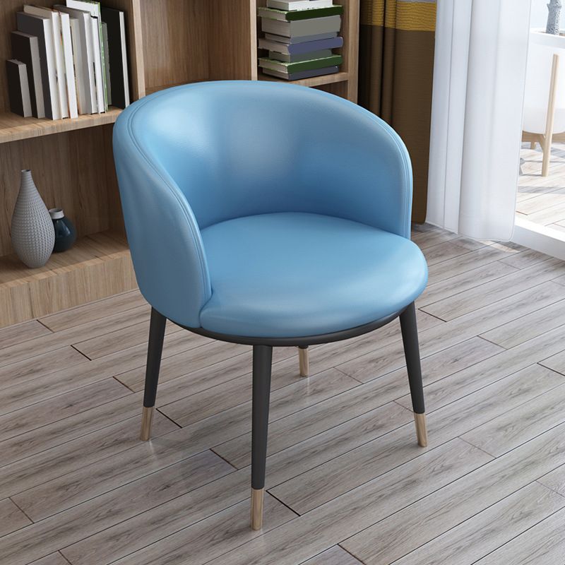 Modern Style Arms Included Faux Leather Upholstered Accent Armchair