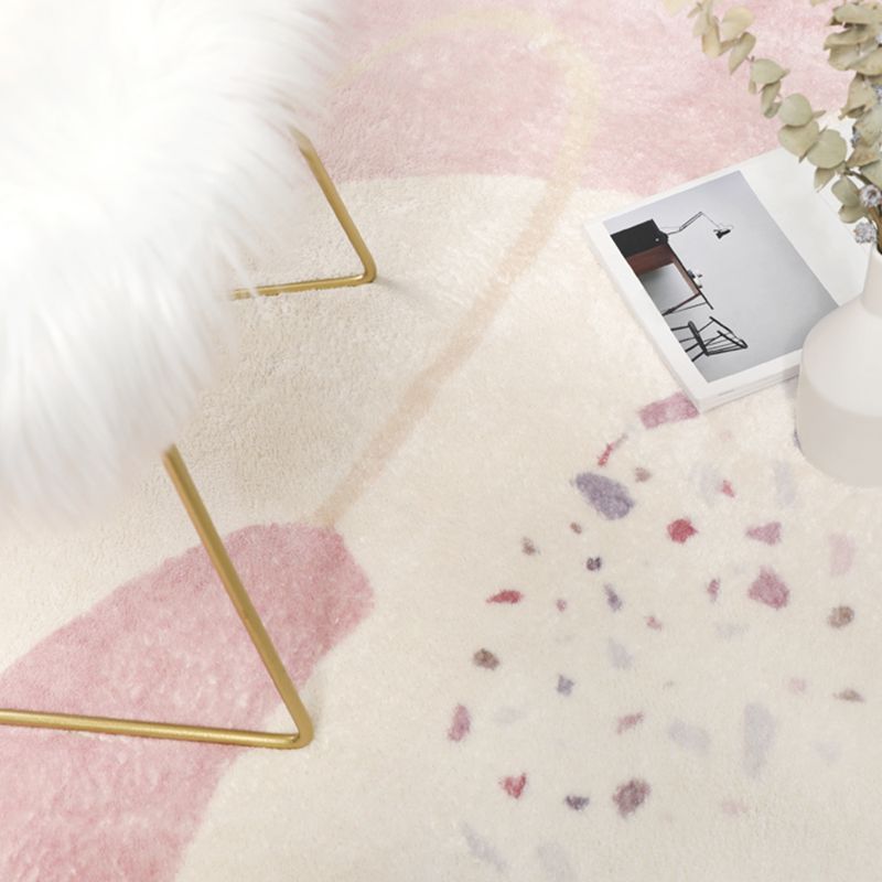 Funky Area Rug Contrast Panel Polyester Carpet Living Room Rug with Non-Slip Backing