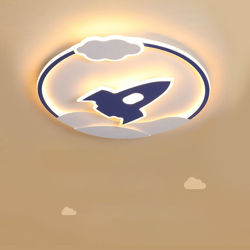 Moderne raket inbouw plafondlamp metaal LED slaapkamer inbouwverlichting in blauw