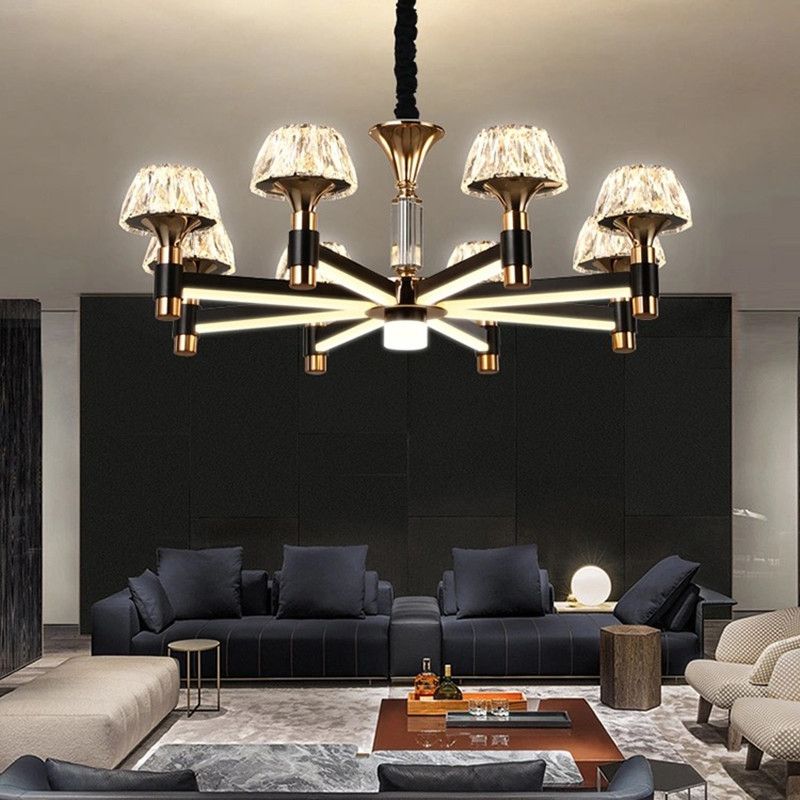 Postmodern Simplicity Radial Chandelier Lights Crystal Pendant Ceiling Lights for Living Room