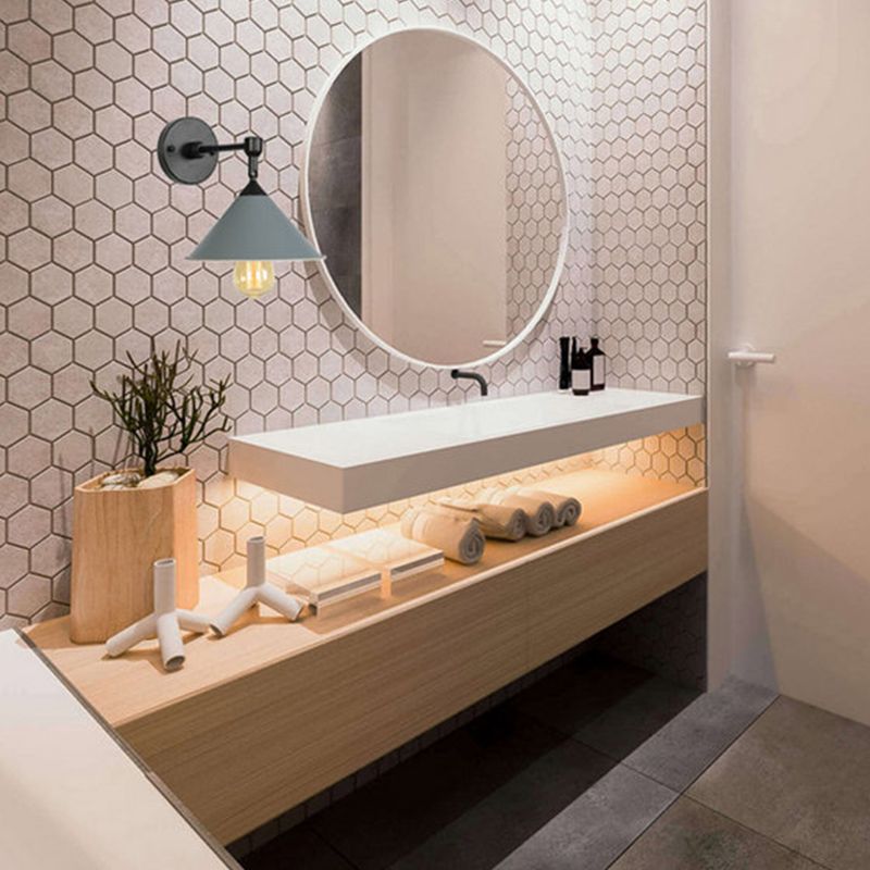Modern Style Cone Shape Wall Sconce Metal Wall Light for Bedroom