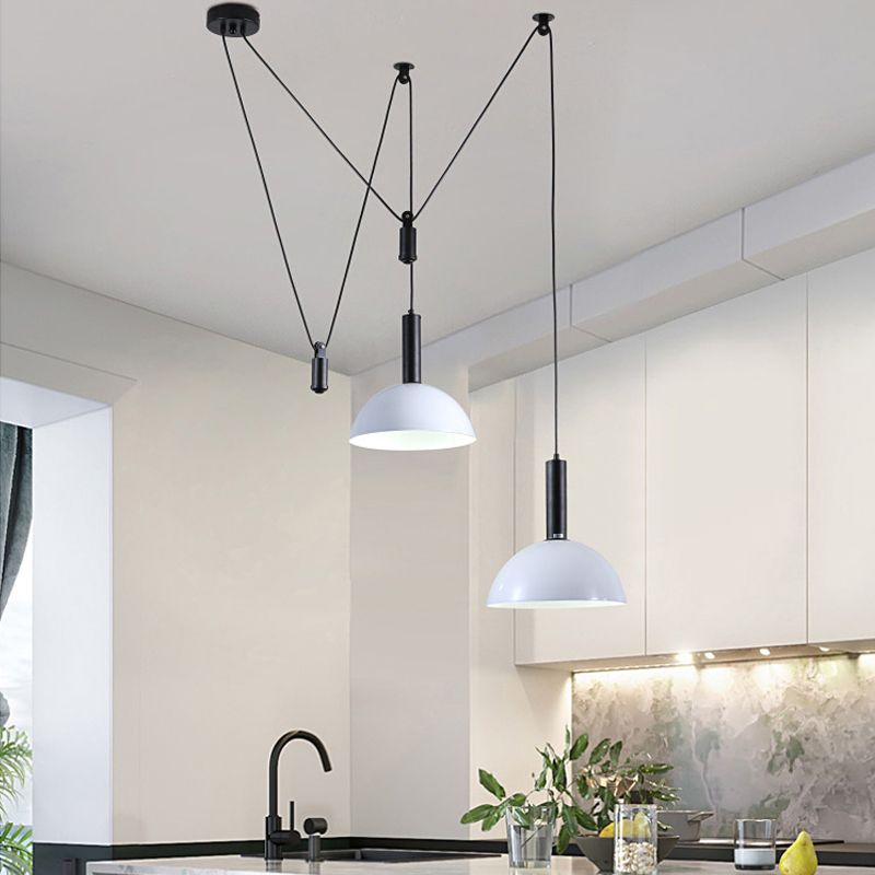 Macaron Pulley Pendant Lighting Fixture Dining Room Study Room Suspension Light