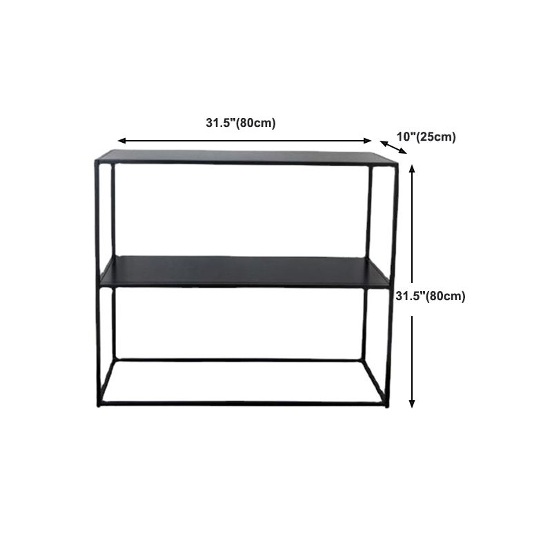 Contemporary Iron Console Sofa Table Rectangle Console Accent Table with Shelf for Hall
