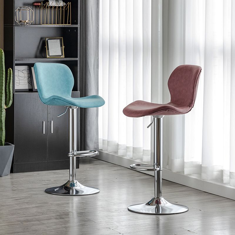 Contemporary Adjustable Height Stool Reception Leather Barstool