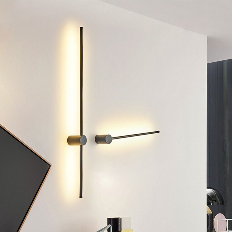 Estilo moderno Luces de apliques de pared lineal 1 Light Wall Lighting Accesors en negro