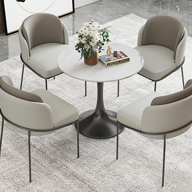 Modern Style Dining Table Sintered Stone Round Tulip Table for Dining Room