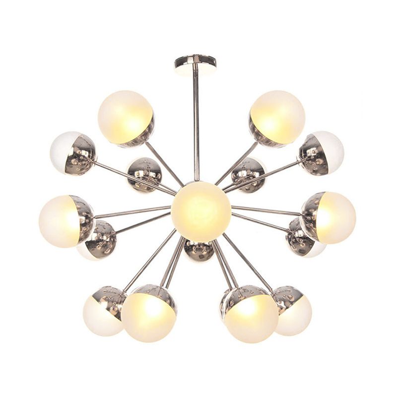 Semi-encastré Globe pour salle à manger, verre blanc/transparent/gris fumée, 9/12/15 lumières, luminaire semi-encastré contemporain en cuivre/chrome/or