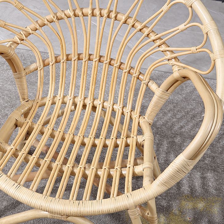 Contemporary Round Dining Table Set 1/3 Pcs Light Wood Finish Outdoor Dining Set