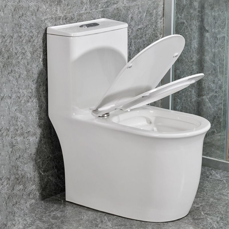 Modern White Flush Toilet Ceramic Elong One-Piece Toilet with Slow Close Seat