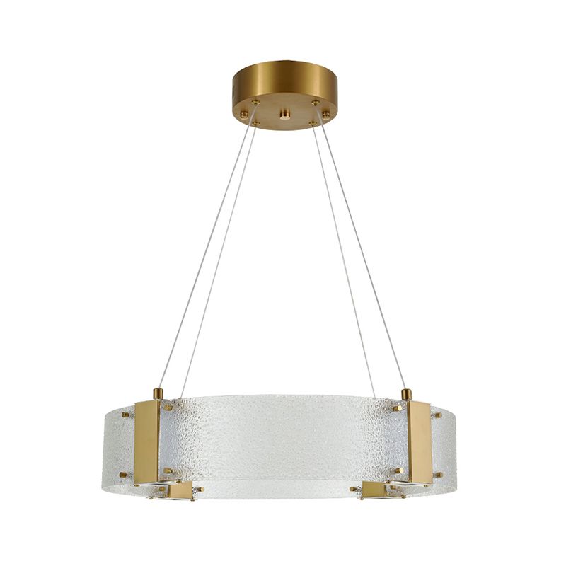 Kreisförmiger Anhänger Kronleuchter modernistisch gefrostetes Glas 6 Köpfe Gold Deckenhängung Lampe