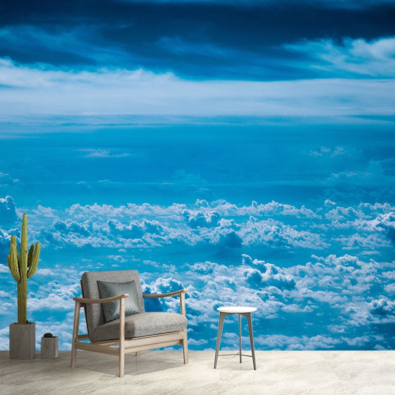 Sky Blue Style Sky Wall Mural Wallpaper Photography Mildew Resistant for Room