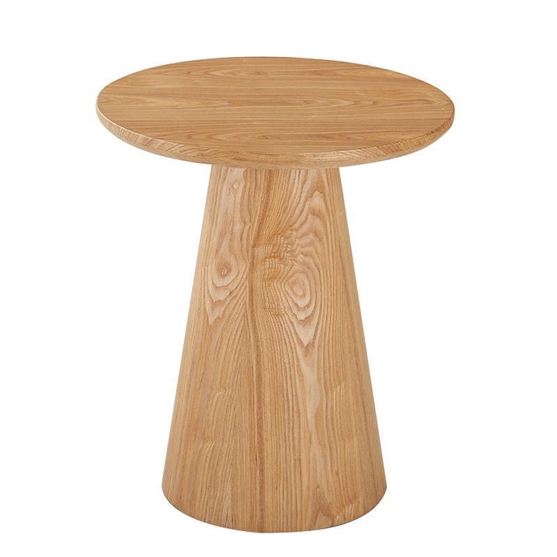 Modern Pedestal Wooden Coffee Table Set Round Top Shape Cocktail Table for Living Room