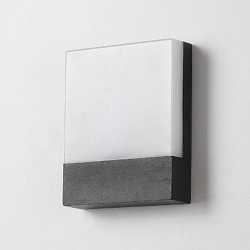 Square LED Wall Lamp Modern Black Wall Mount Lamp with Acrylic Shade for Garden