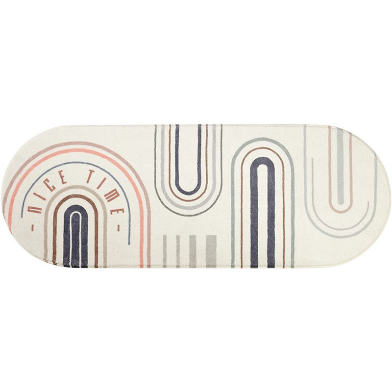 Relaxing Geo Print Rug Multi Colored Synthetics Area Rug Anti-Slip Machine Washable Carpet for Bedroom