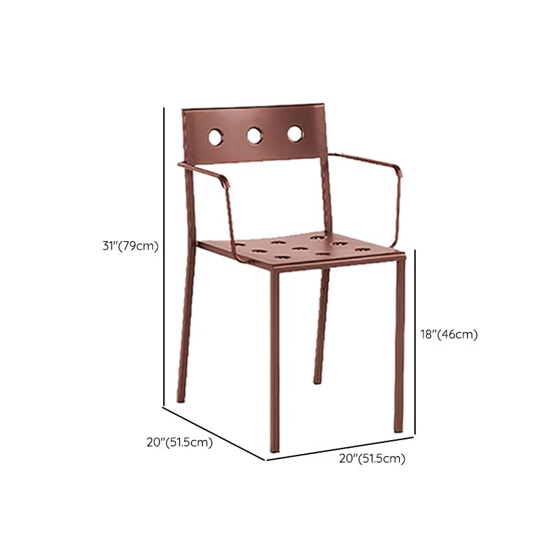 Industrial Metal Dining Side Chair Open Back Stacking Outdoor Chair