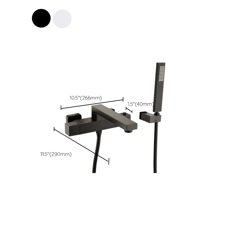 Modern Tub Spout Trim Brass Wall Mounted with Hand Shower Tub Faucet