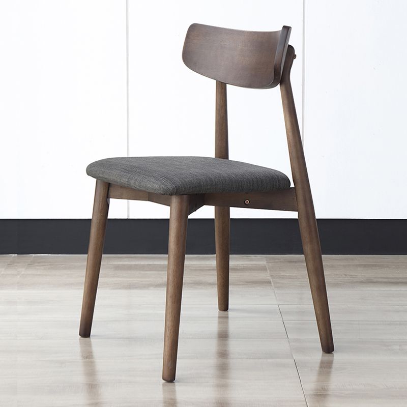 Solid Wood Dining Chair Modern Style Open Back Armless Chair for Dining Room