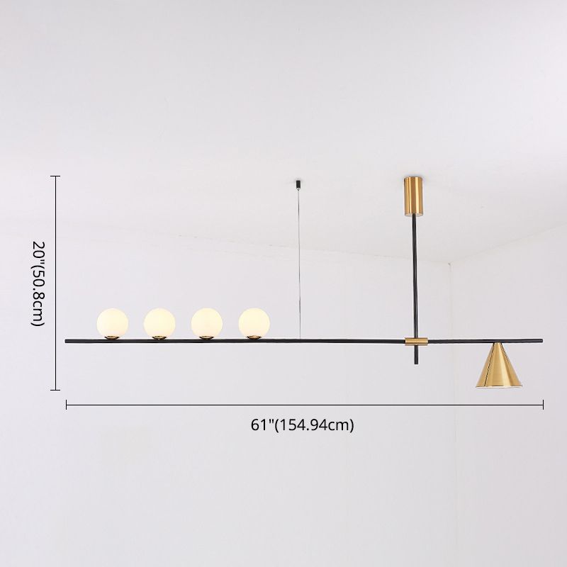 Moderno lampadario il lampadario lineare minimalista lampadario sferico a soffitto in vetro bianco