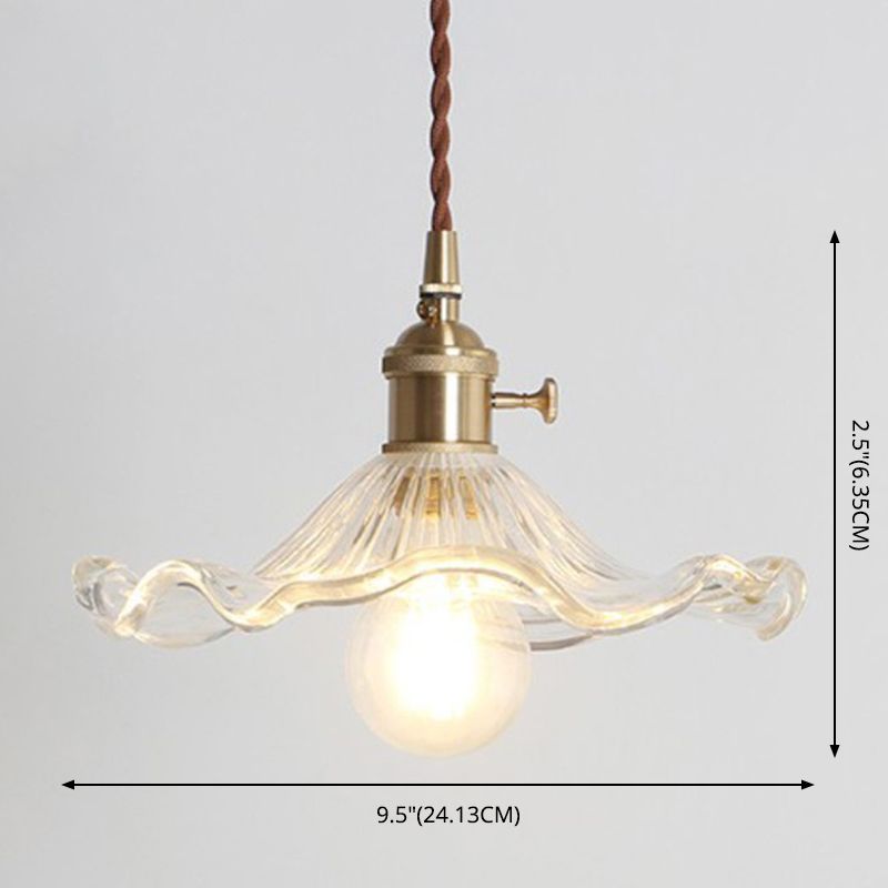 1 Light Ceiling Light Modern Transparent Glass Ceiling Fixture for Restaurant