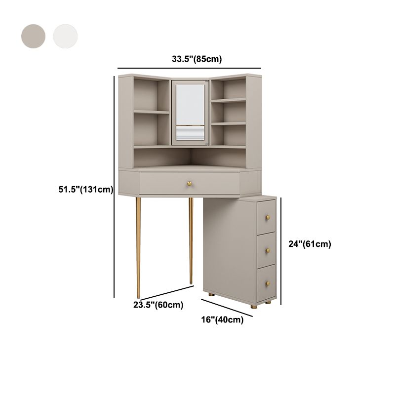 Mirrored Vanity Table and Stool Set 33.4" Wide Vanity Dressing Table