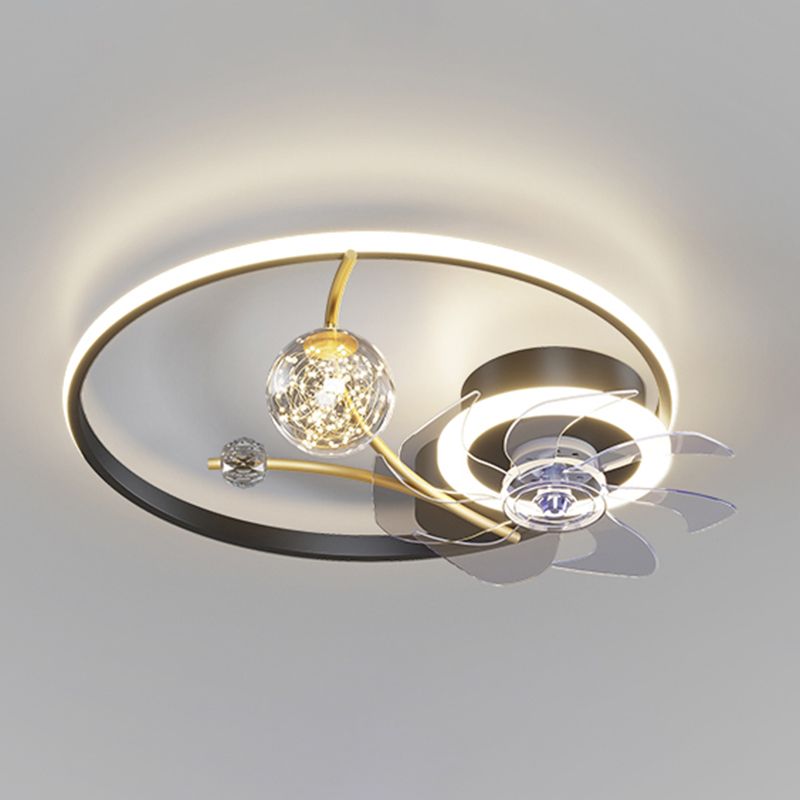 Multi Light Ceiling Fan Lighting Modern Style Metal Ceiling Fan Light for Bedroom