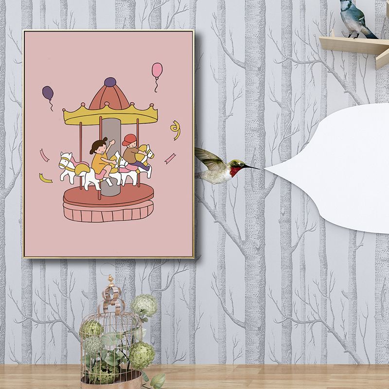 Family Moments Drawing Wall Art Pastel Canvas Print Wall Decor, Textured Surface