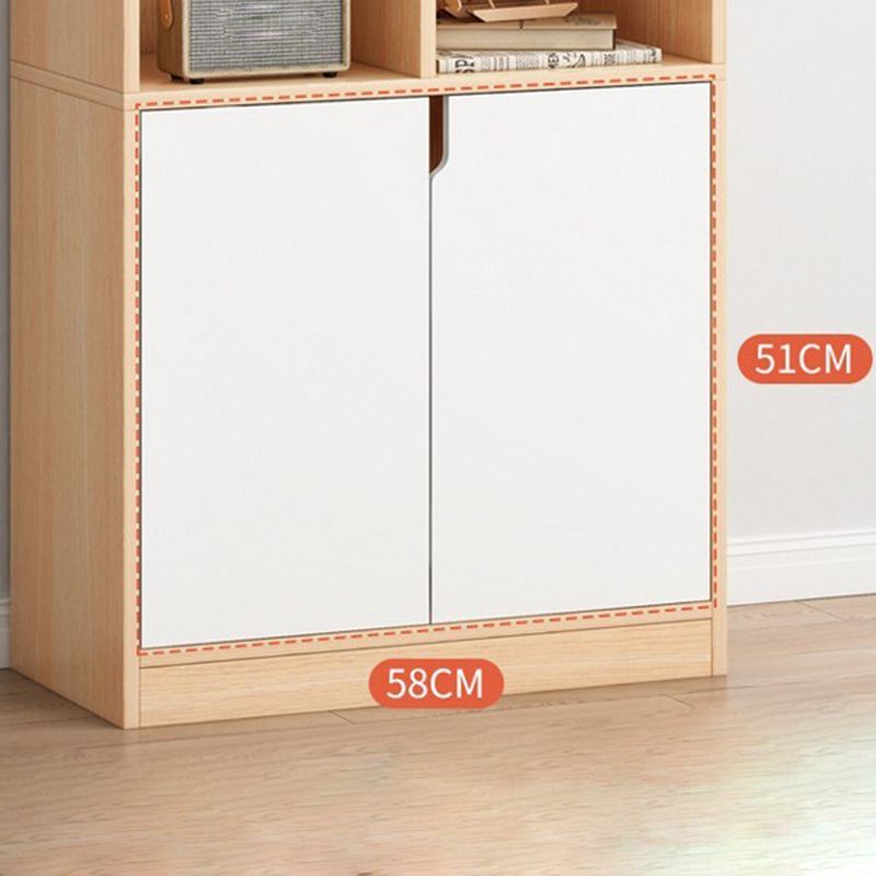 Scandinavian Closed Back Book Shelf 11.8'" W Wood Bookcase for Office