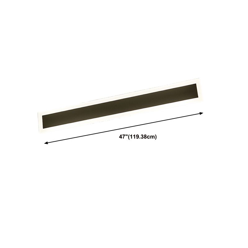 Linear Shape Metal Wall Light Modern Style 1 Light Wall Lighting Fixtures in Black