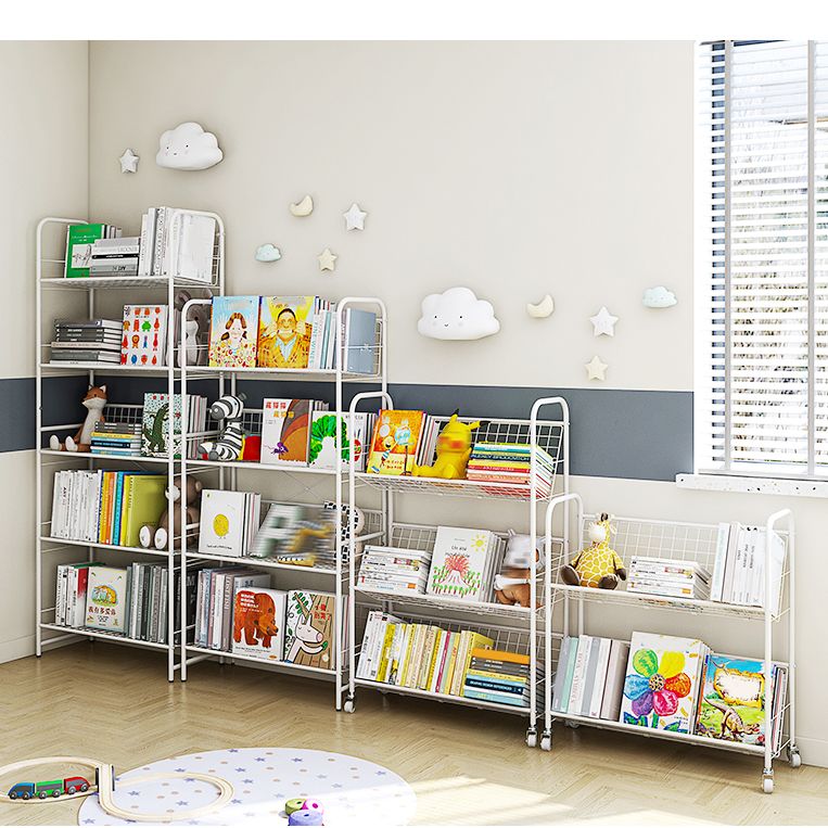 Contemporary Style Bookshelf White Bookcase for Home Office Study Room