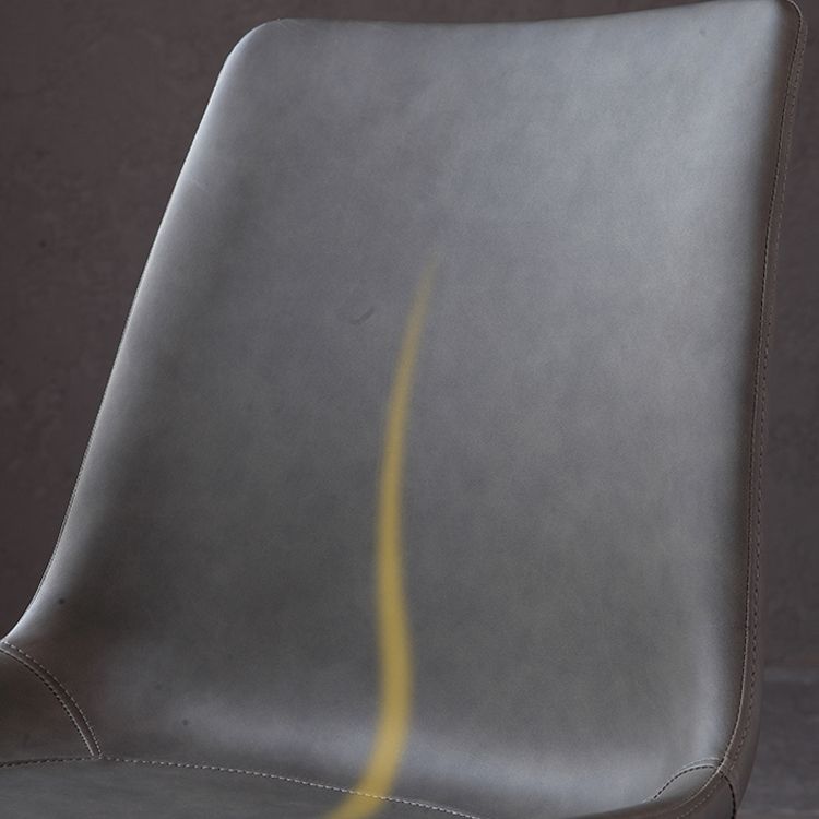 Faux Leather and Metal Side Chair Set Upholstered Side Dining Chairs