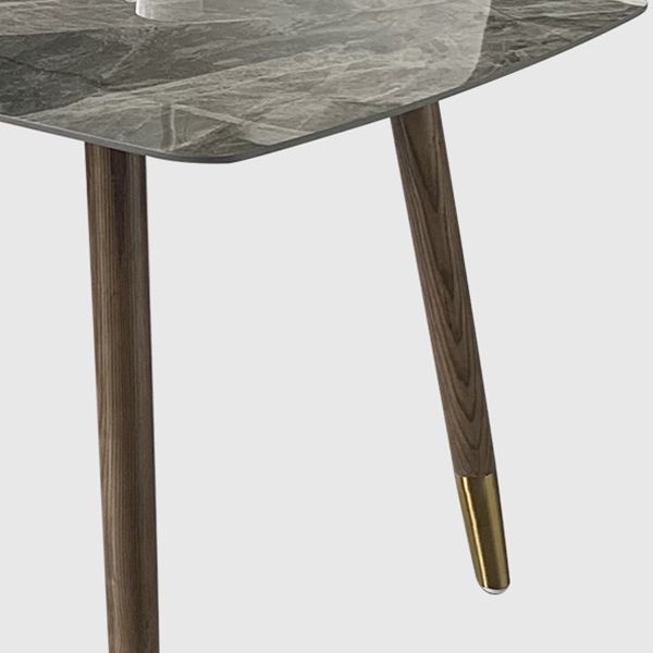 Mesa de comedor de piedra rectangular mesa de comedor de lujo tradicional con patas de madera