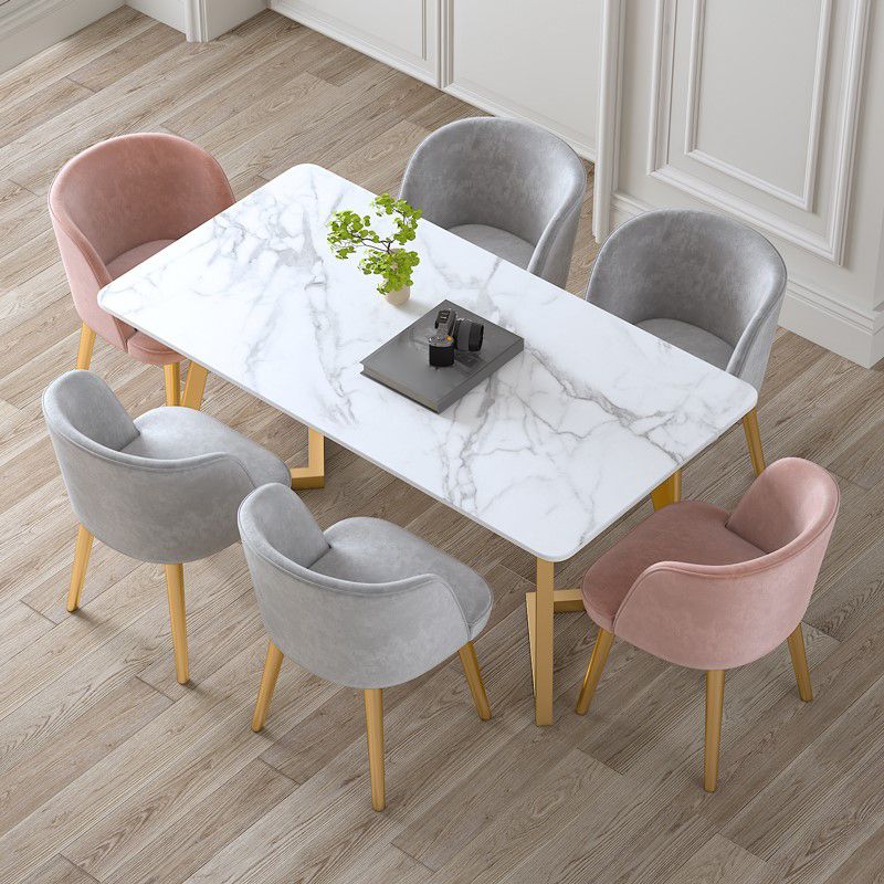 Traditional Luxury Rectangle Dining Table Stone Dining Site Table for Home