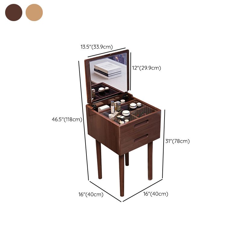 Contemporary Solid Wood Make-up Vanity Home Vanity Desk with 2 Drawers