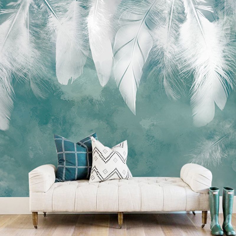 Stain-Resistant Hanging Feather Mural Personalized Traditional Wall Art for Accent Wall