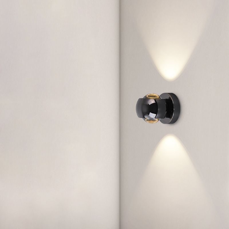 Iron and Glass Wall Light in Chrome Modernism Globe LED Wall Sconce