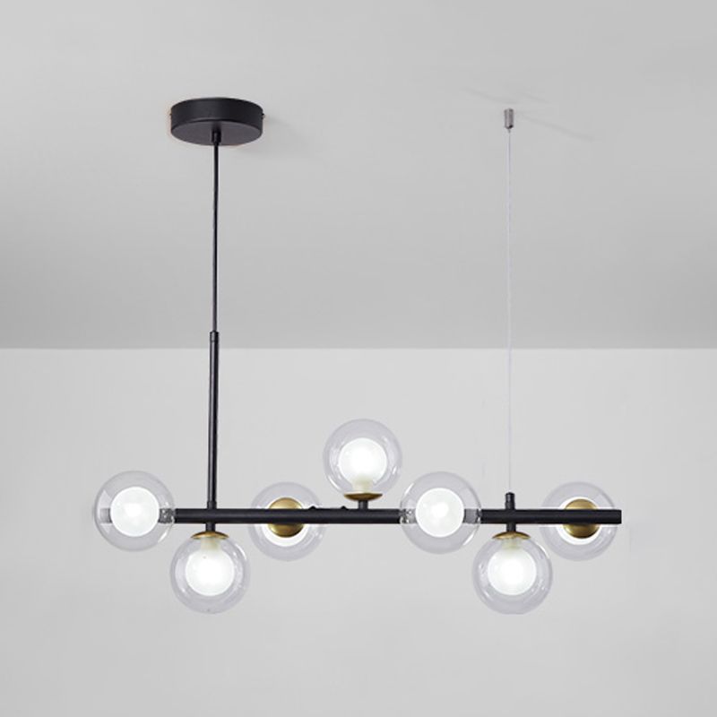 Modern Style Spherical Shape Island Lights Clear Glass Island Lighting