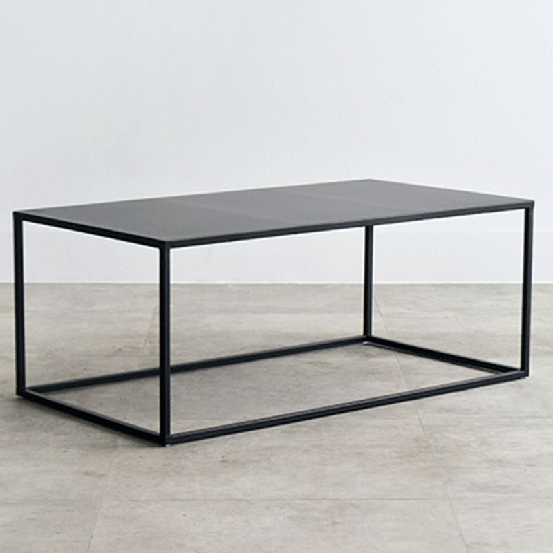 Iron Square Coffee Table with Fram Base in Black Mid-Century Modern