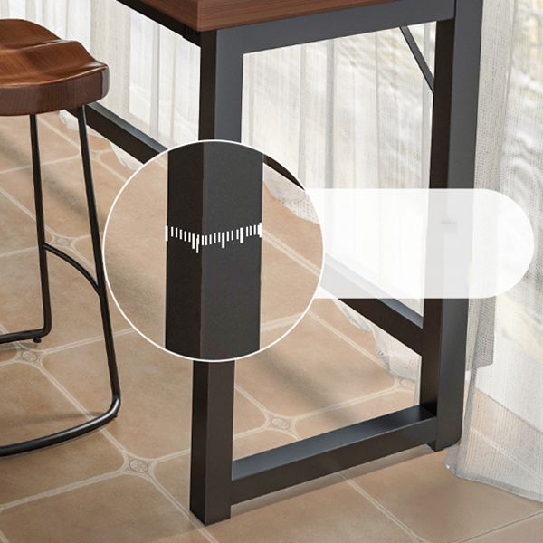 Iron Trestle Base Bar Height Table Industrial Rectangle Bar Dining Table