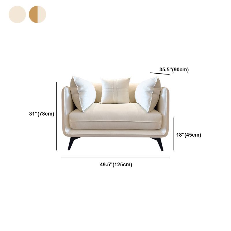 Stain-Resistant Faux Leather Square Arm Sofa/Sectional with Removable Cushions