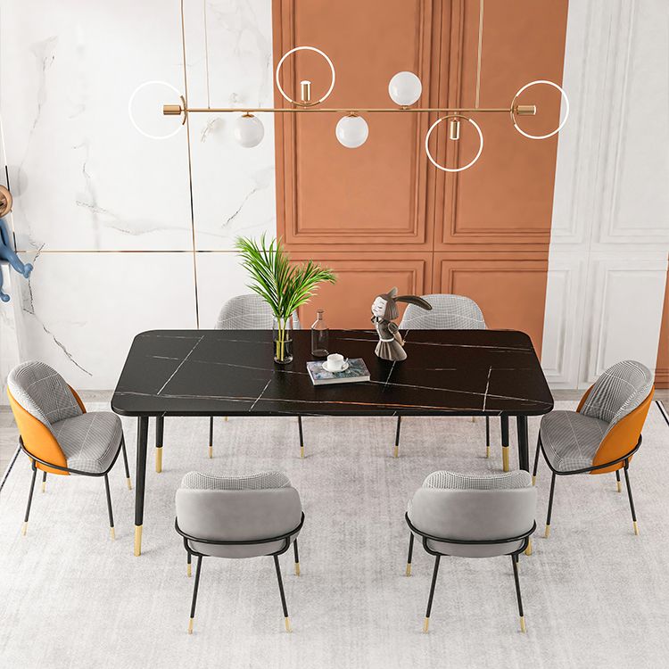 Silla sin brazos tapizada silla de comedor de metal de estilo nórdico para uso en restaurantes