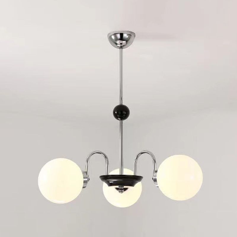 Spherical Shape Chandelier Light Modern Style Glass Multi Light Hanging Lamp for Kitchen