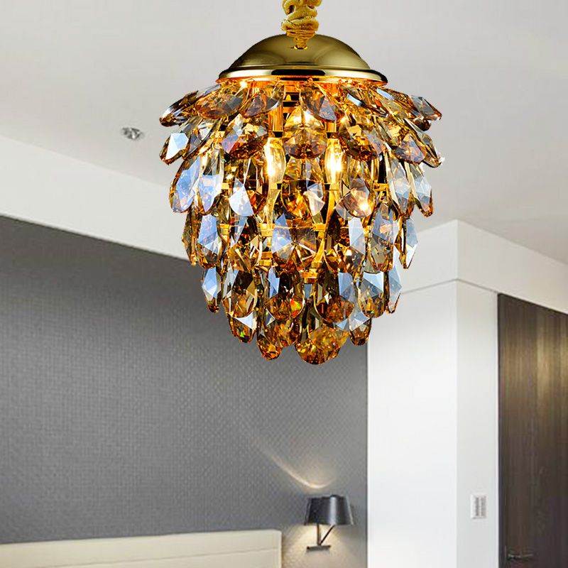 Pinecone Crystal Techo Coste Luz Modern Style 2 Luces Black/Gold Chandelier