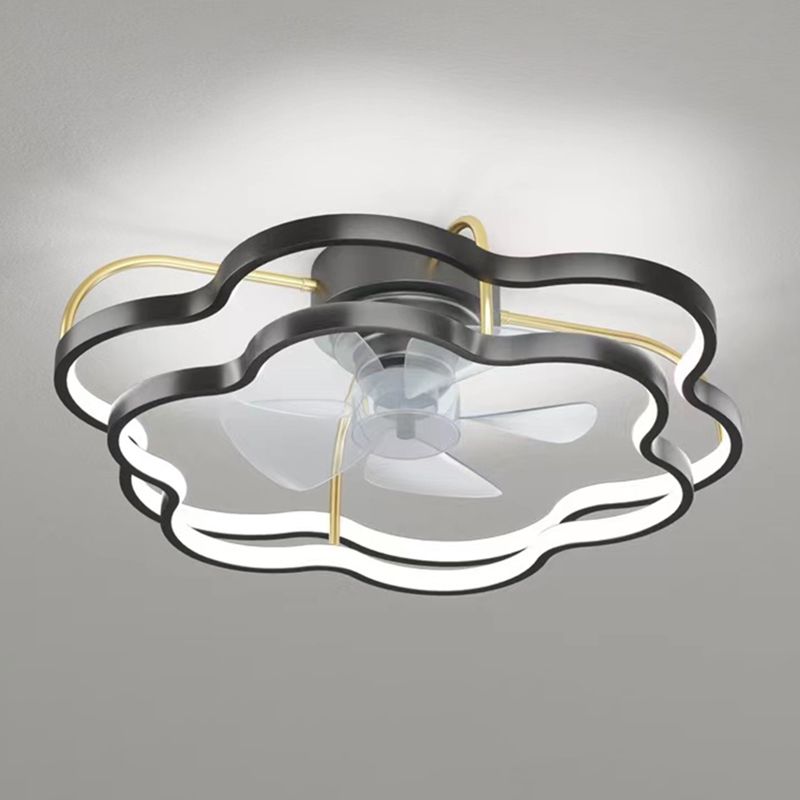 Geometric Shape Metal Ceiling Fans Modern Multi-Lights Ceiling Fan Lamp