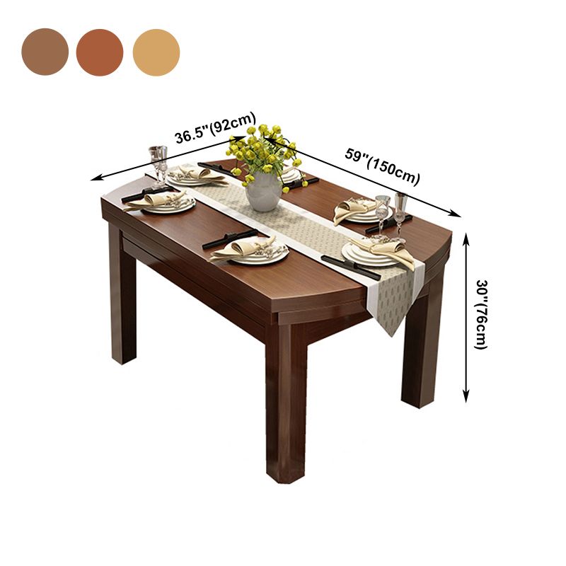 Modern Standard Dining Table Extendable Solid Wood Dining Table with 4 Legs