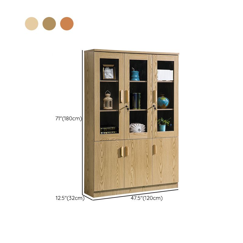 Modern Bookcase Closed Back Engineered Wood Bookshelf with Doors