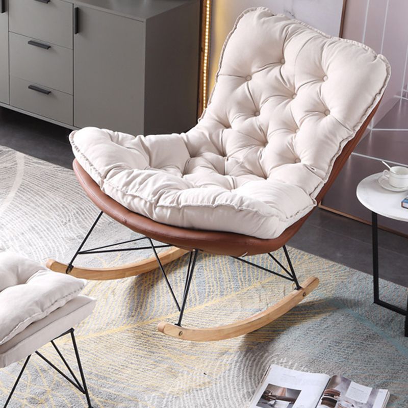 Contemporary Style Mother Feeding Rocking Chair Indoor Sofa Rocking Chair with Cushion